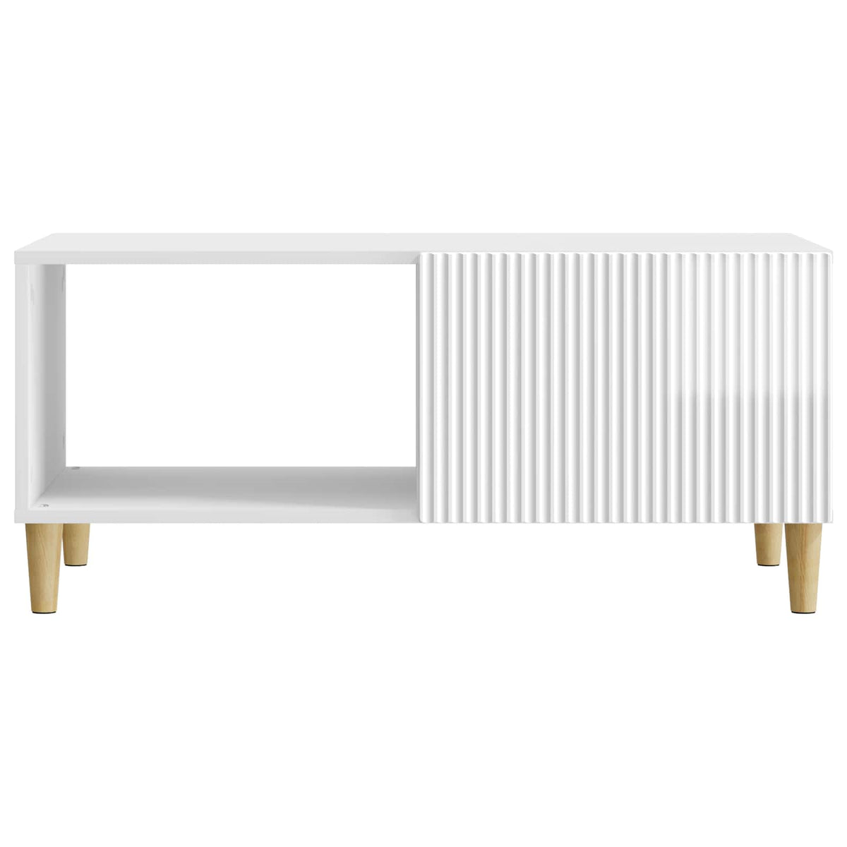 Sofabord Hvid højglans 90 x 50 x 40 cm Konstrueret træ