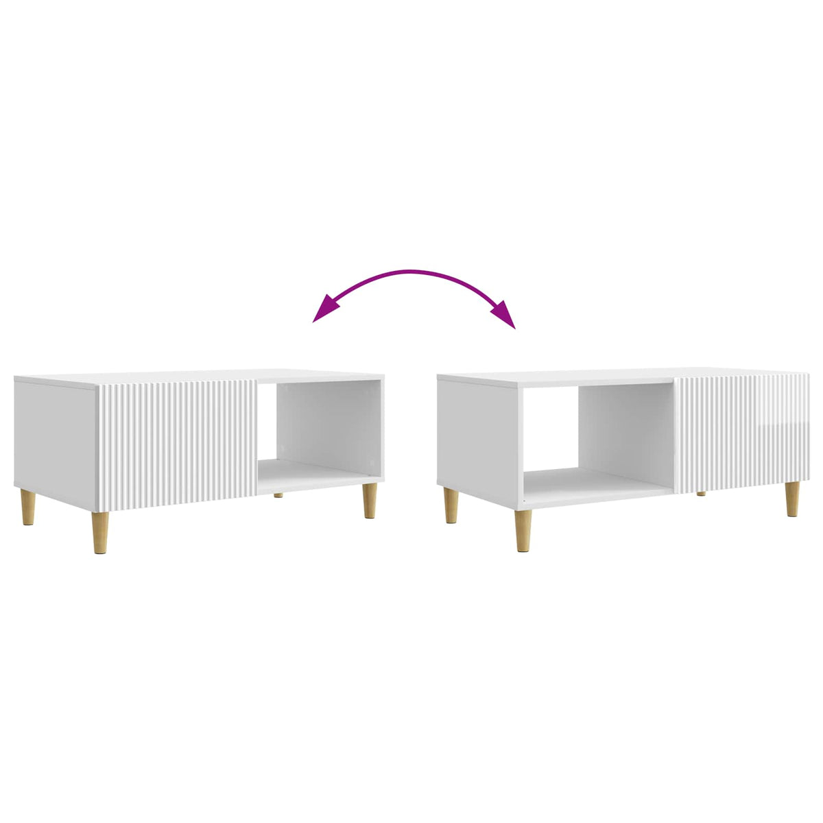 Sofabord Hvid højglans 90 x 50 x 40 cm Konstrueret træ
