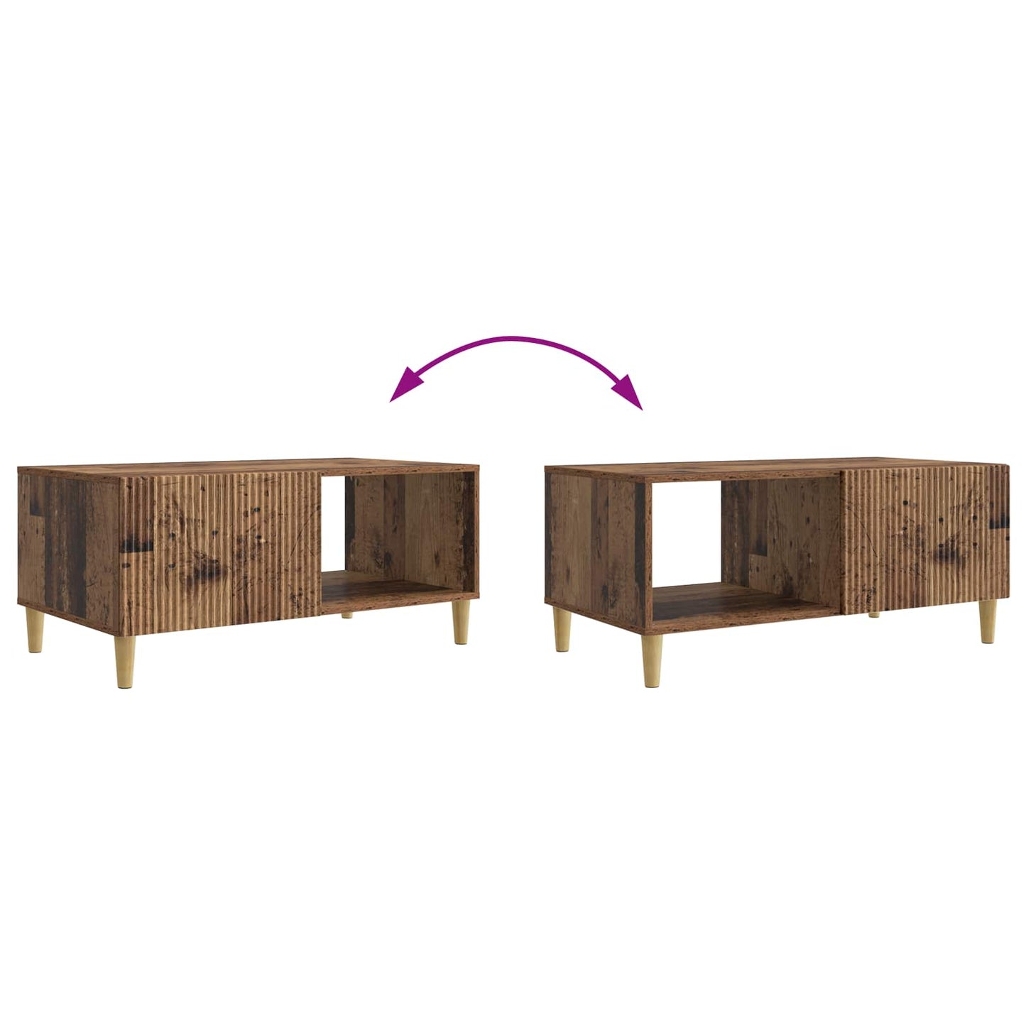 Sofabord Gammelt træ 90 x 50 x 40 cm Konstrueret træ