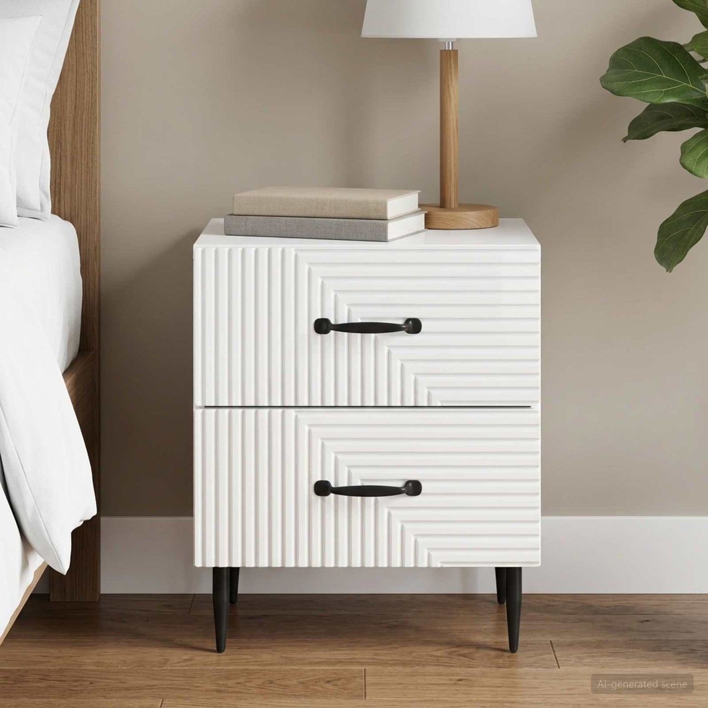 Natskab Hvid højglans 43 x 34,5 x 47,5 cm Konstrueret træ