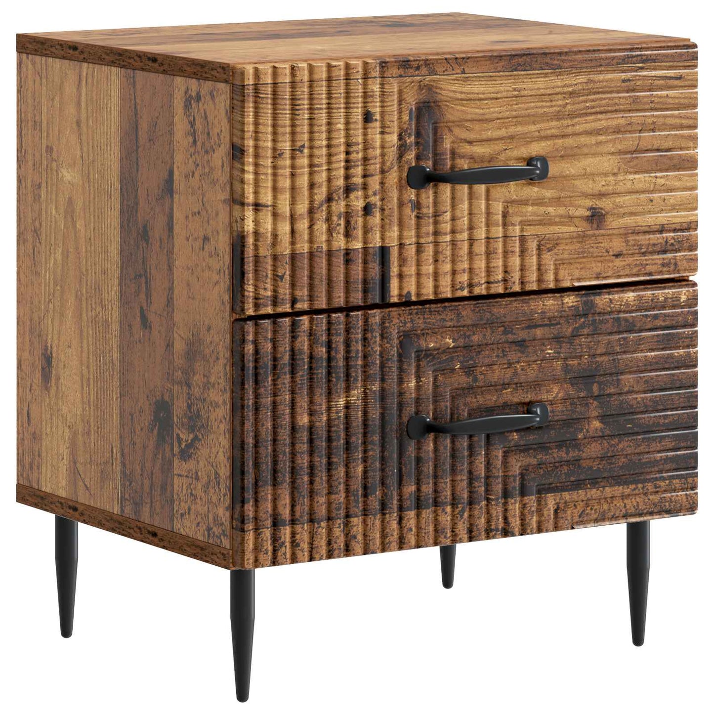 Natskab 2 stk. Gammelt træ 43 x 34,5 x 47,5 cm Konstrueret træ