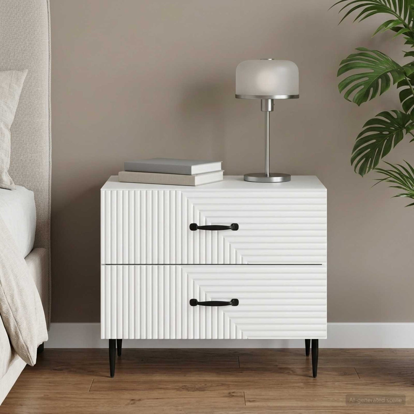 Natskab med skuffe Hvid 62 x 34,5 x 47,5 cm Konstrueret træ