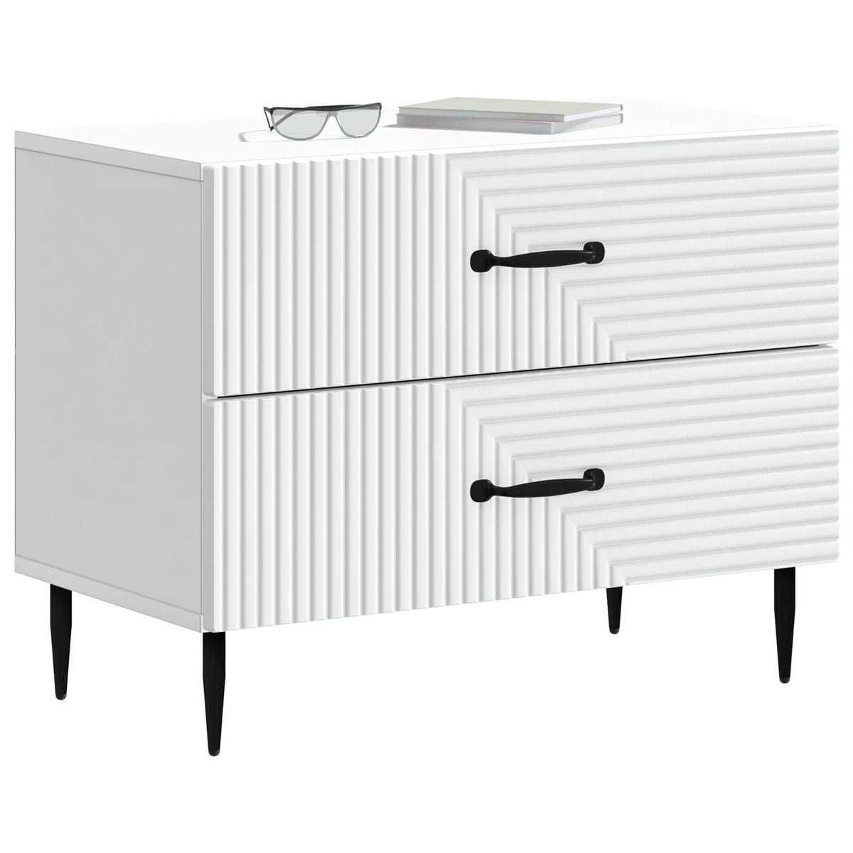 Natskab med skuffe Hvid 62 x 34,5 x 47,5 cm Konstrueret træ