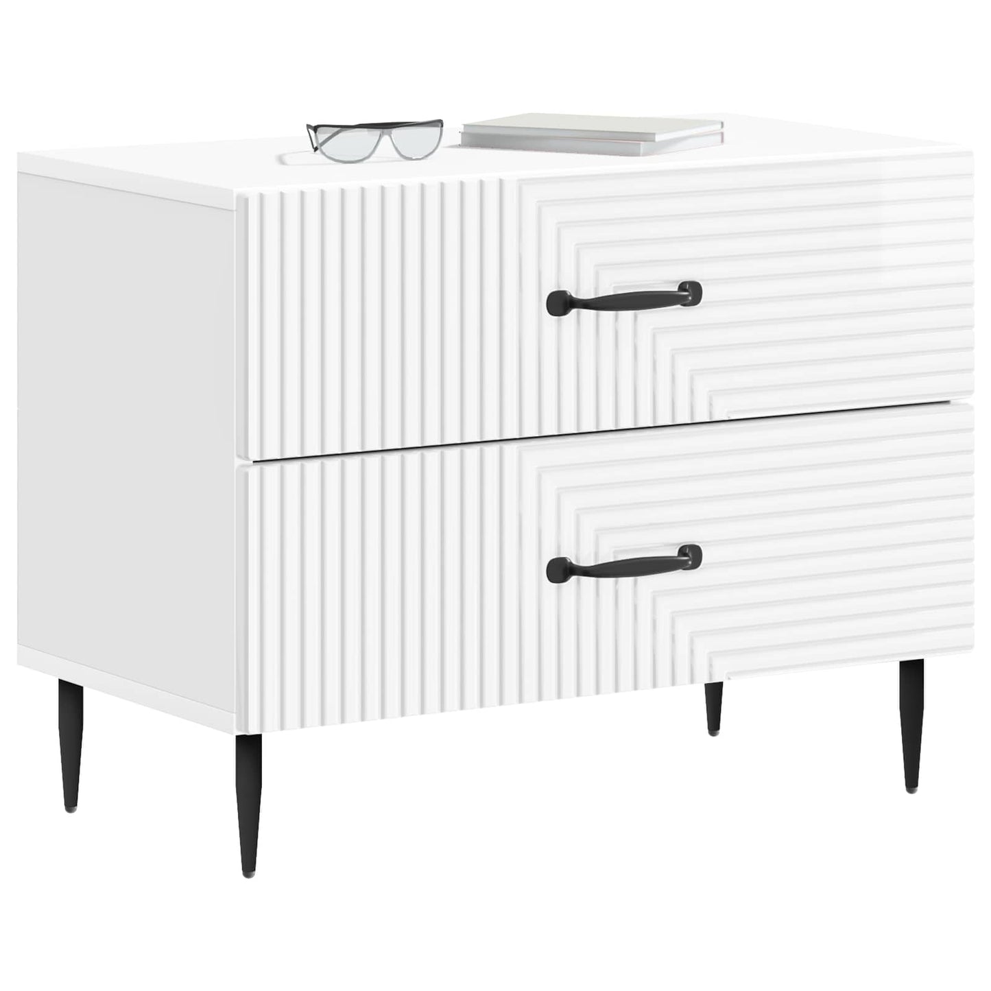 Natskab Hvid højglans 62 x 34,5 x 47,5 cm Konstrueret træ