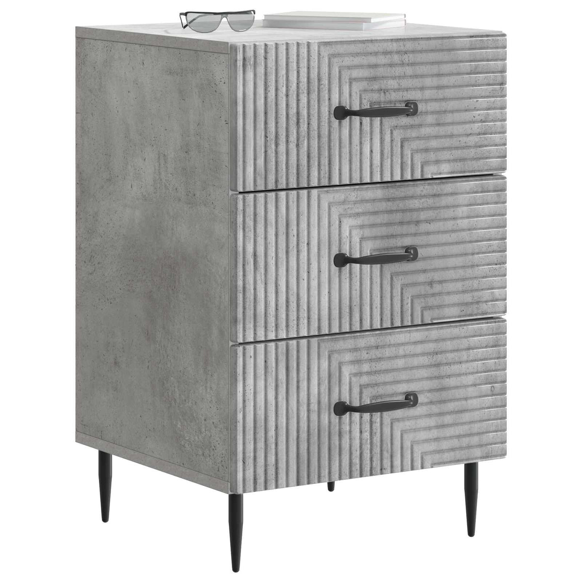 Natskab med skuffe Betongrå 43 x 41 x 66,5 cm Konstrueret træ