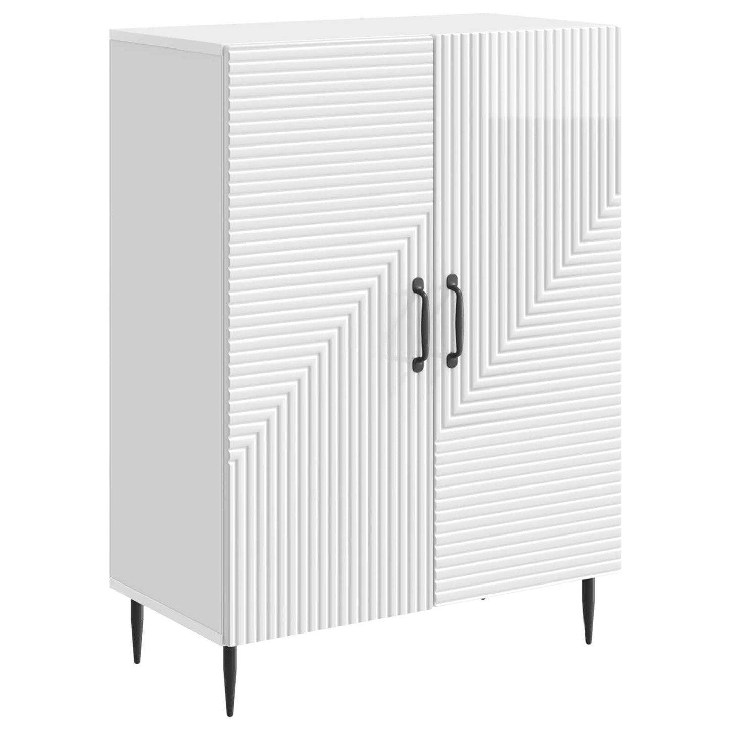 Sideboard Hvid højglans 66 x 34,5 x 89,5 cm Konstrueret træ