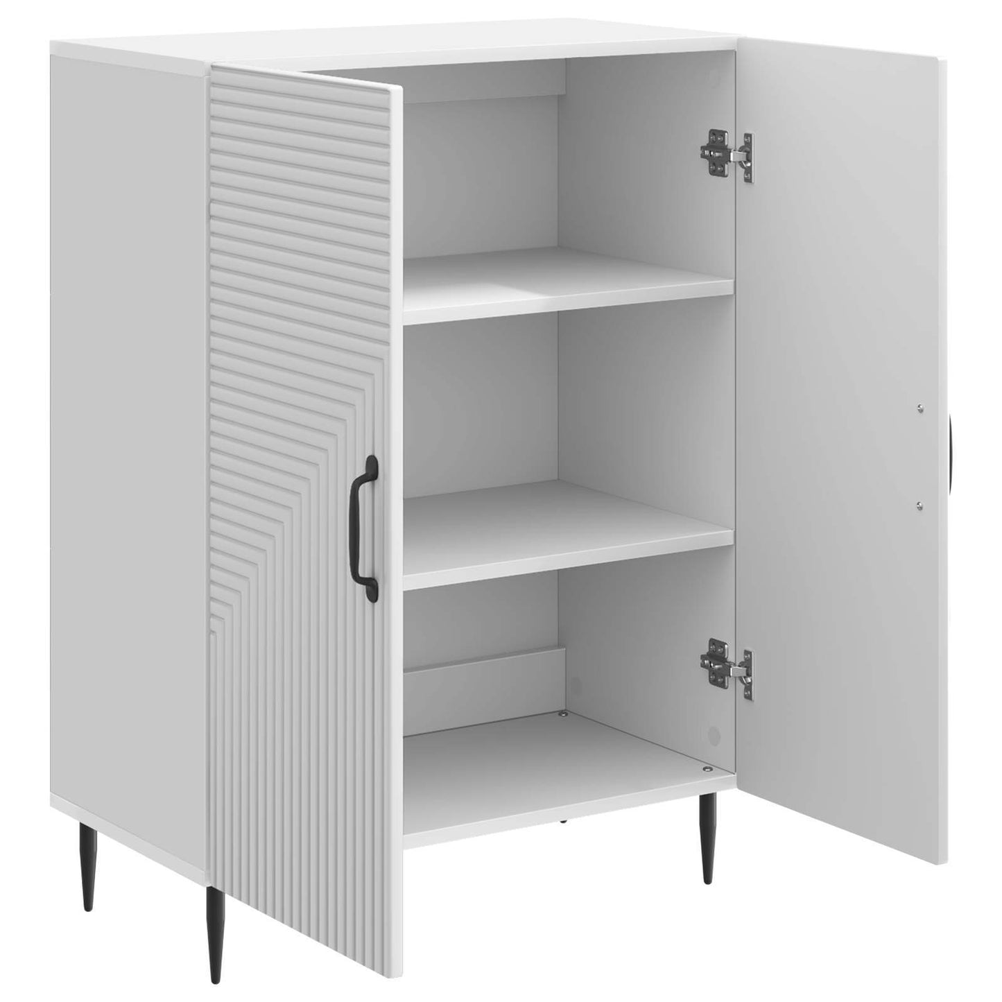Sideboard Hvid højglans 66 x 34,5 x 89,5 cm Konstrueret træ