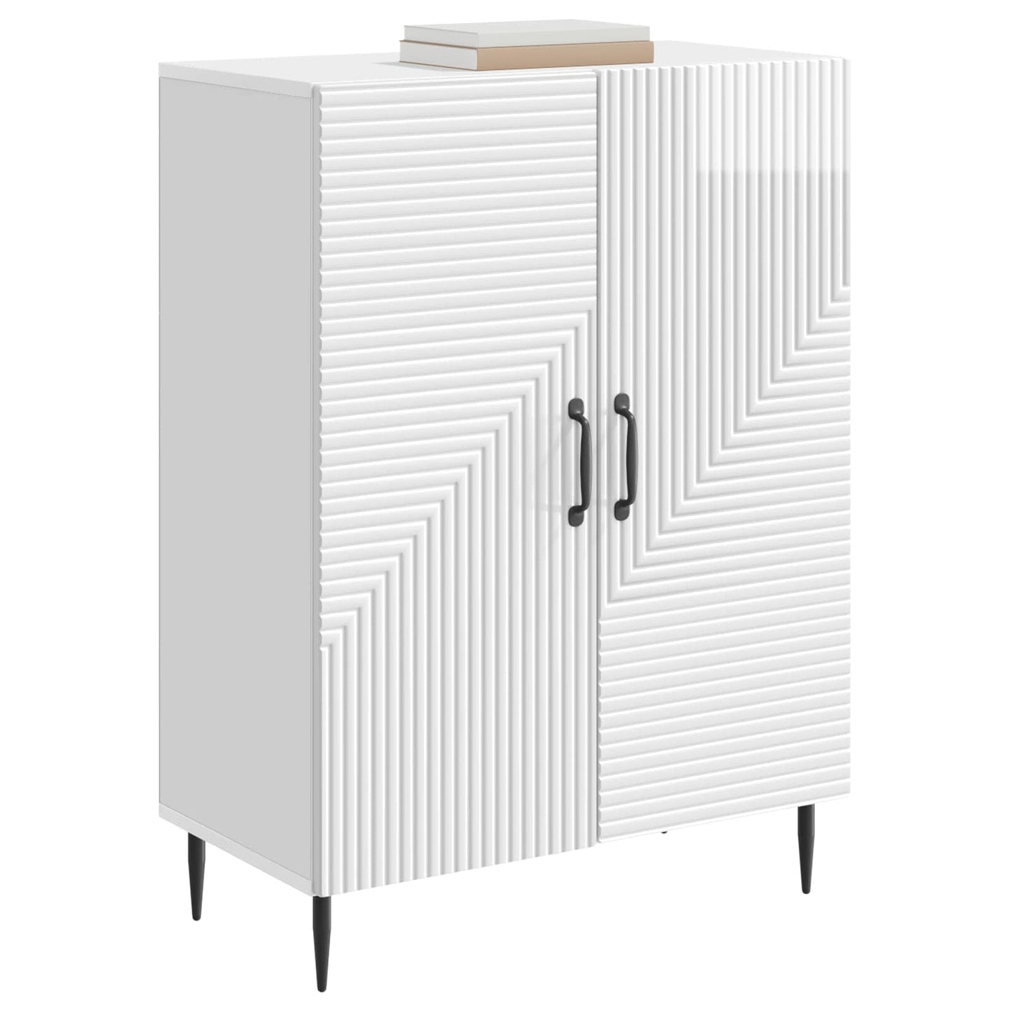 Sideboard Hvid højglans 66 x 34,5 x 89,5 cm Konstrueret træ