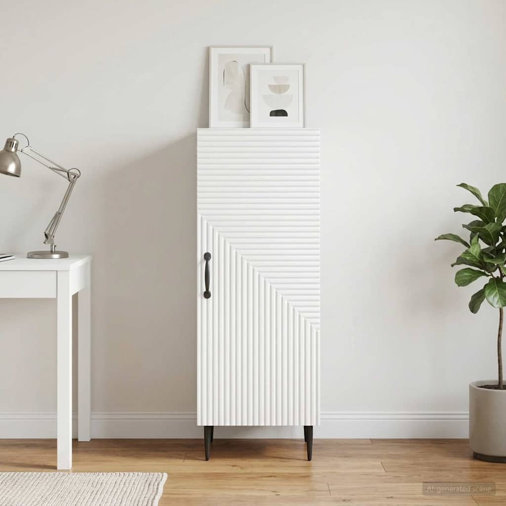 Sideboard Hvid 33 x 34,5 x 89,5 cm Konstrueret træ