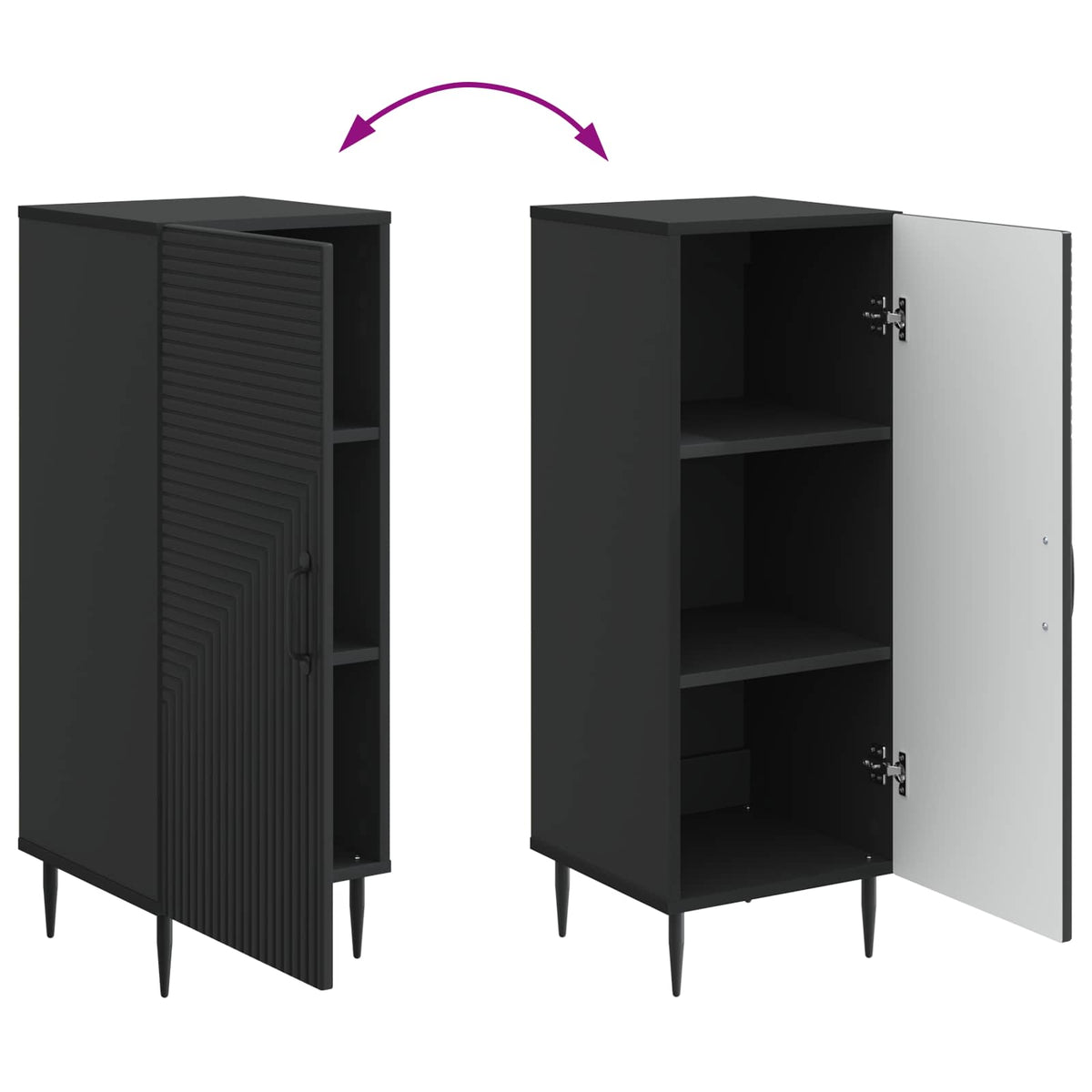 Sideboard Sort 33 x 34,5 x 89,5 cm Konstrueret træ