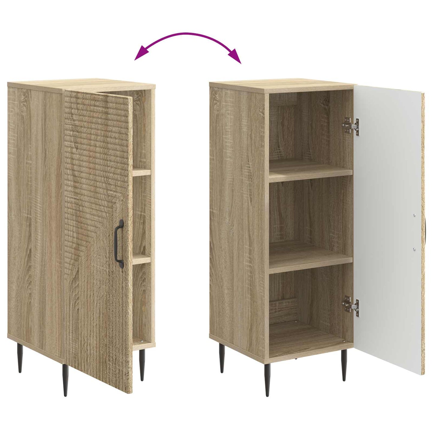 Sideboard Sonoma-eg 33 x 34,5 x 89,5 cm Konstrueret træ