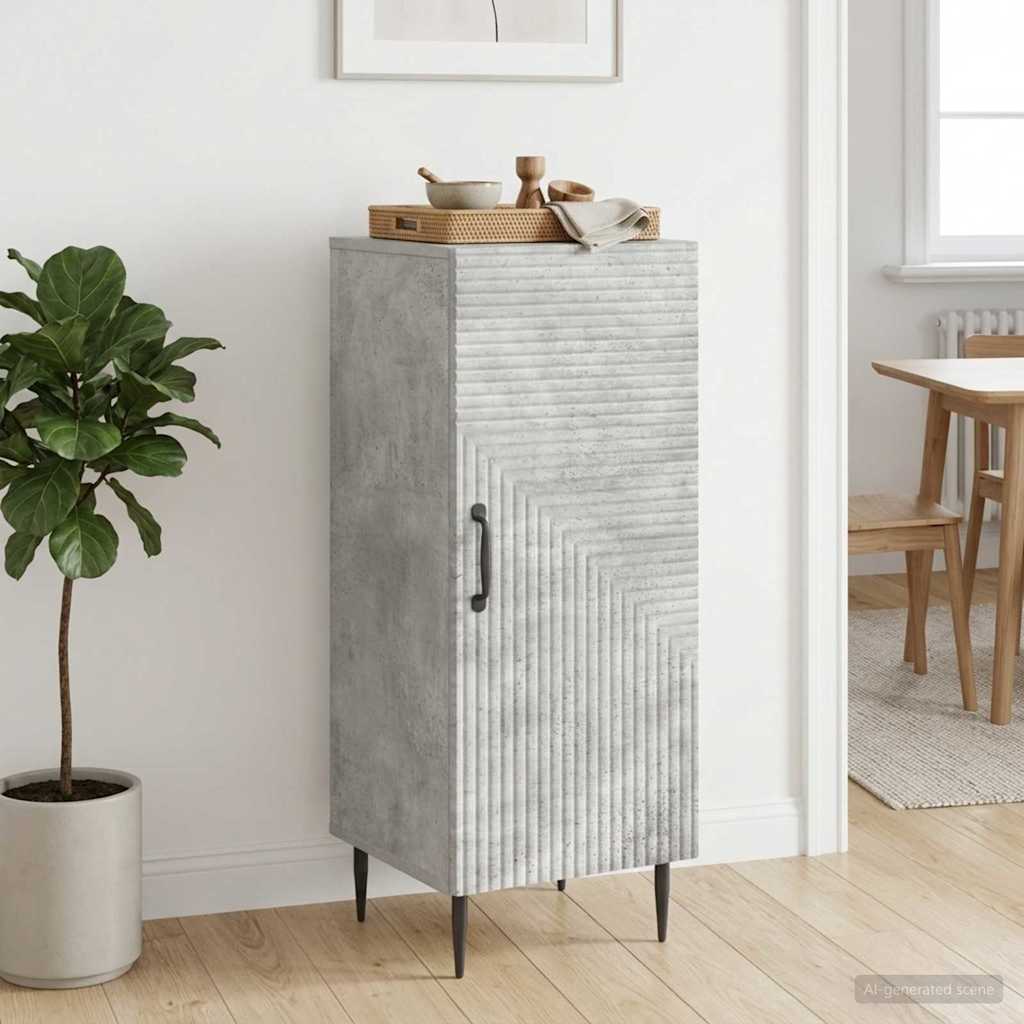 Sideboard Betongrå 33 x 34,5 x 89,5 cm Konstrueret træ
