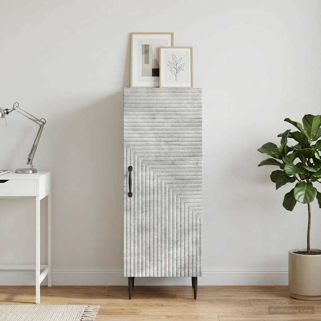 Sideboard Betongrå 33 x 34,5 x 89,5 cm Konstrueret træ
