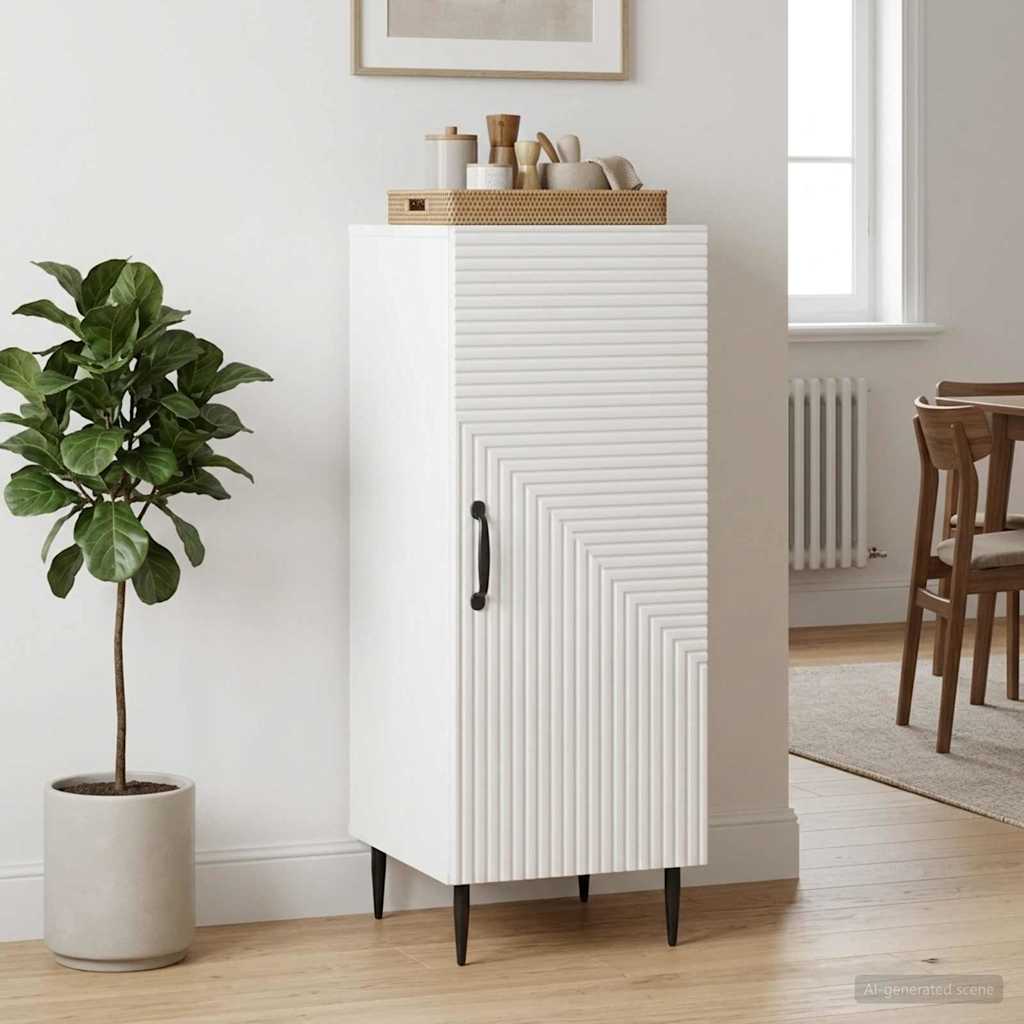 Sideboard Hvid højglans 33 x 34,5 x 89,5 cm Konstrueret træ