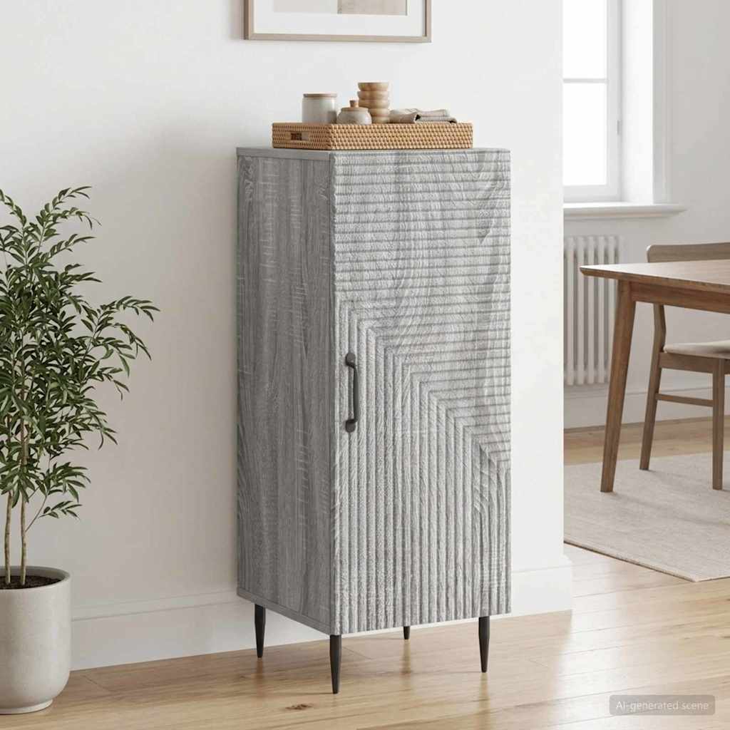 Sideboard Grå sonoma-eg 33 x 34,5 x 89,5 cm Konstrueret træ
