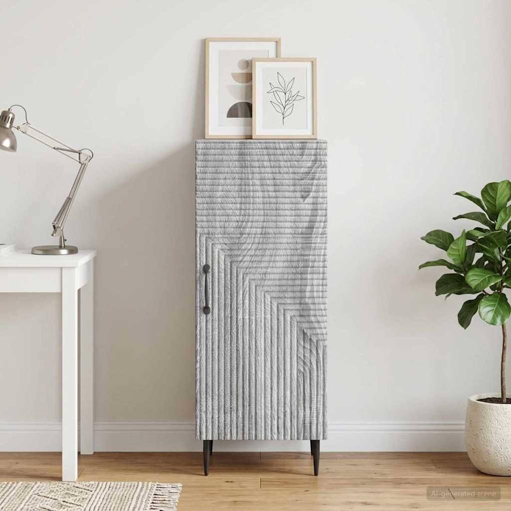 Sideboard Grå sonoma-eg 33 x 34,5 x 89,5 cm Konstrueret træ