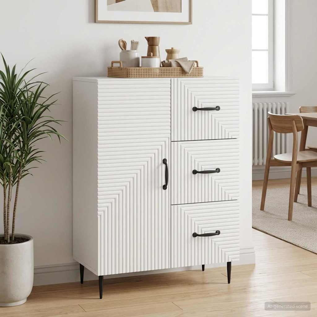 Sideboard Hvid 66 x 34,5 x 89,5 cm Konstrueret træ