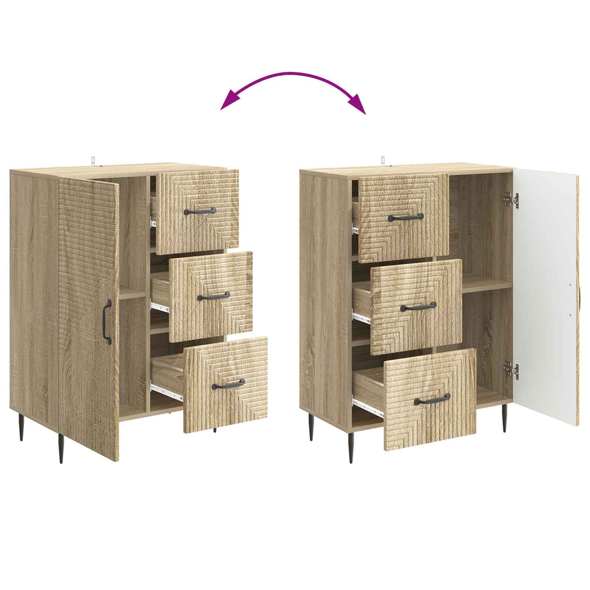 Sideboard Sonoma-eg 66 x 34,5 x 89,5 cm Konstrueret træ