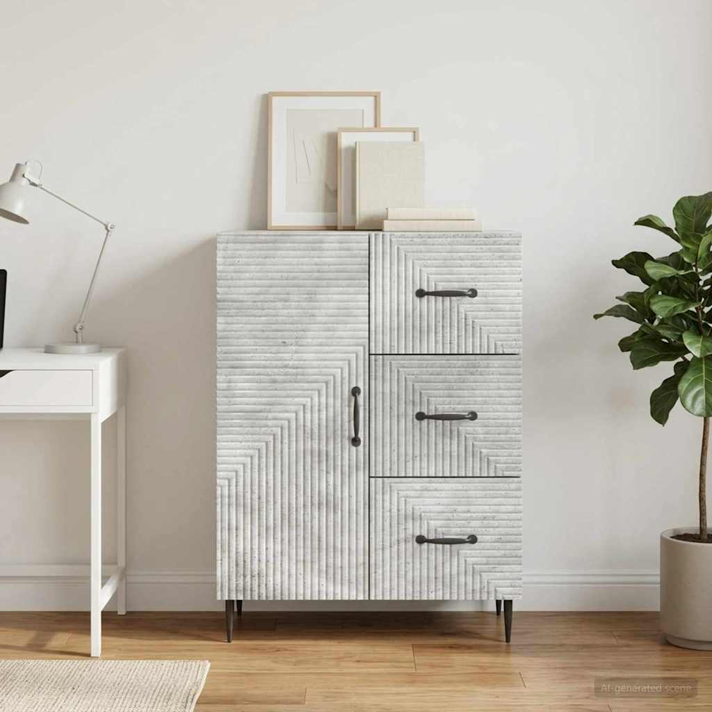 Sideboard Betongrå 66 x 34,5 x 89,5 cm Konstrueret træ