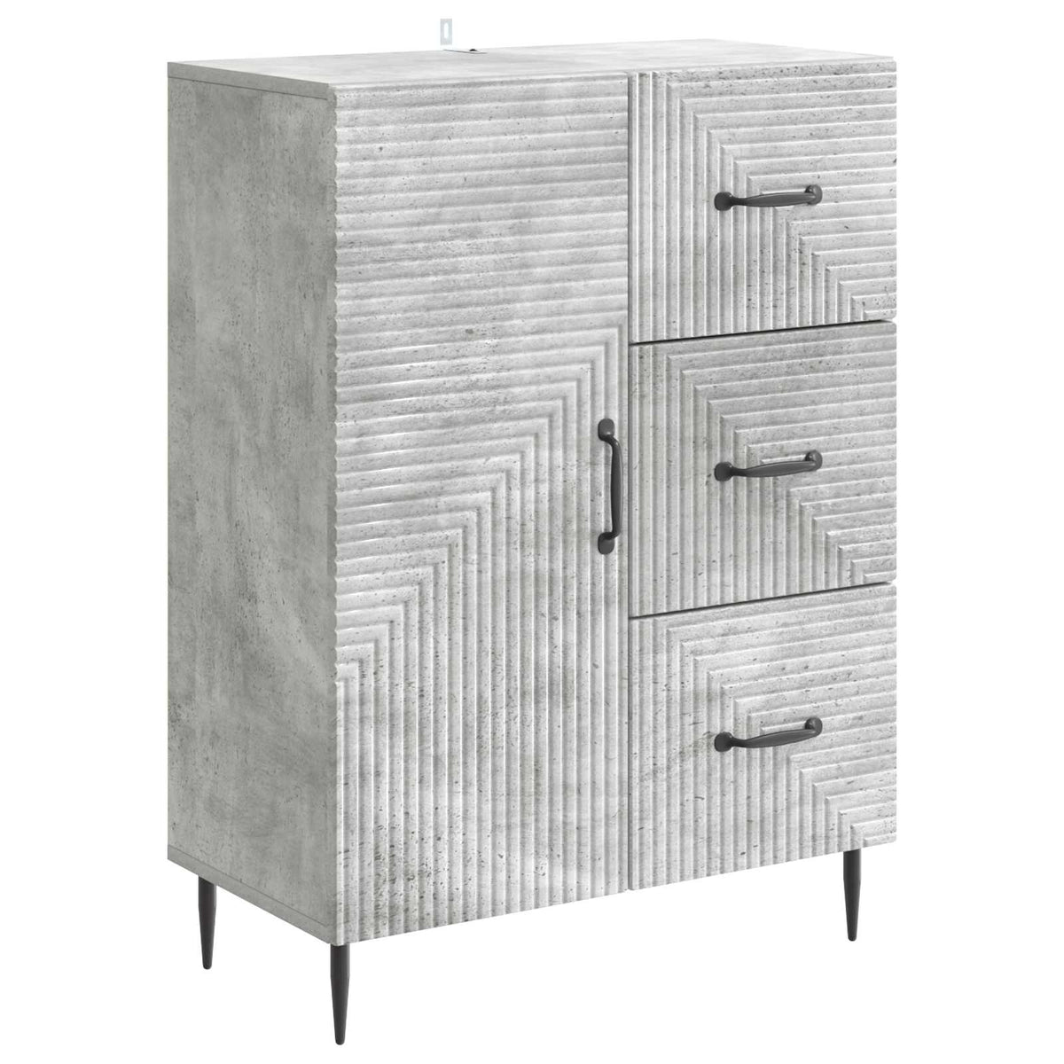 Sideboard Betongrå 66 x 34,5 x 89,5 cm Konstrueret træ