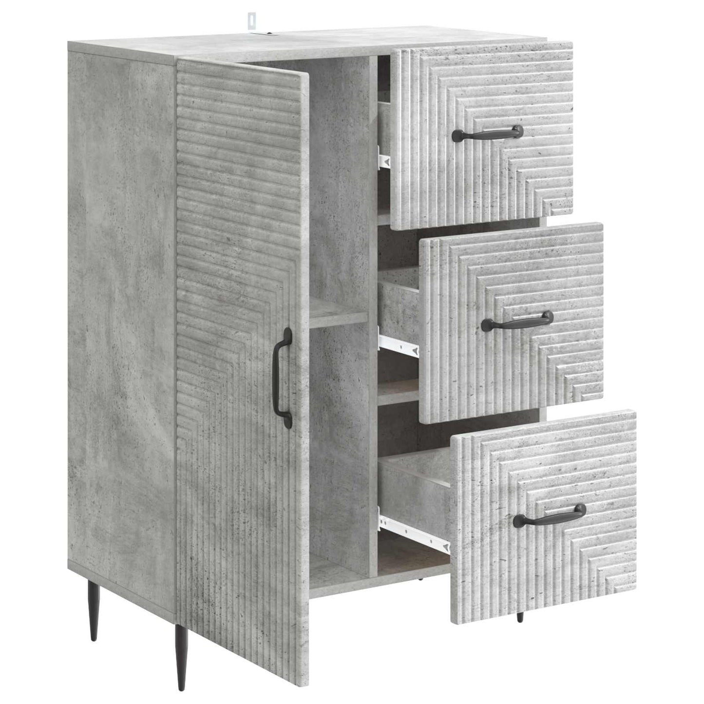 Sideboard Betongrå 66 x 34,5 x 89,5 cm Konstrueret træ