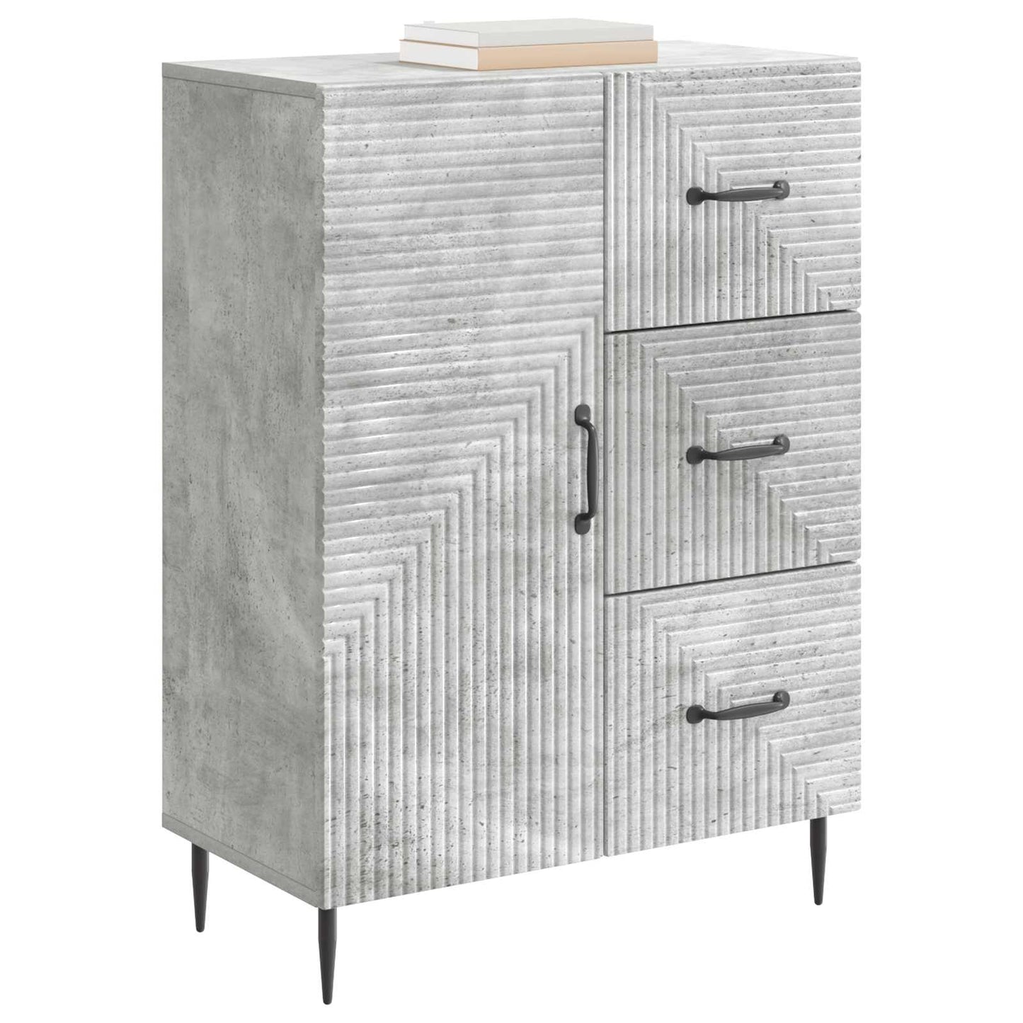 Sideboard Betongrå 66 x 34,5 x 89,5 cm Konstrueret træ