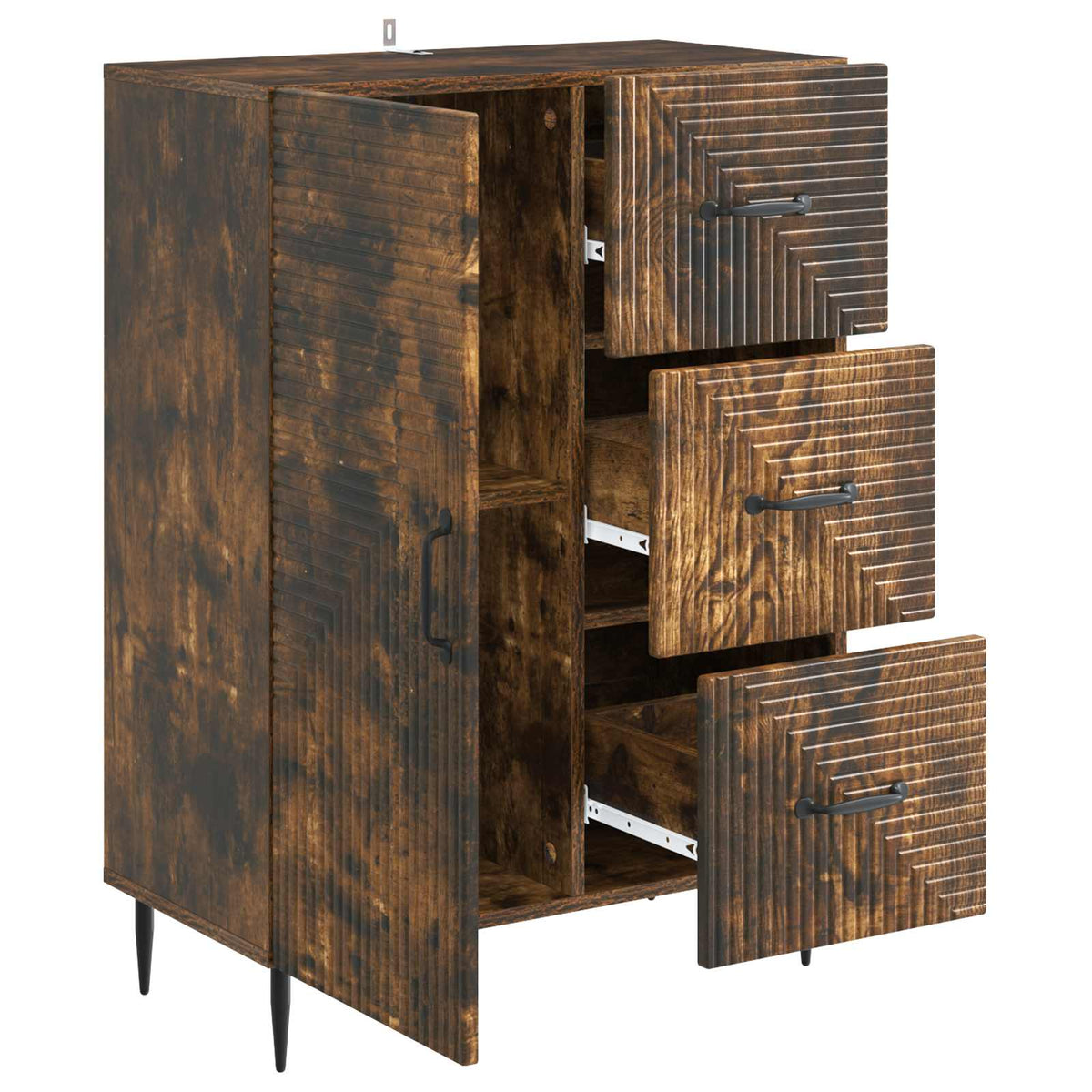 Sideboard Røget eg 66 x 34,5 x 89,5 cm Konstrueret træ