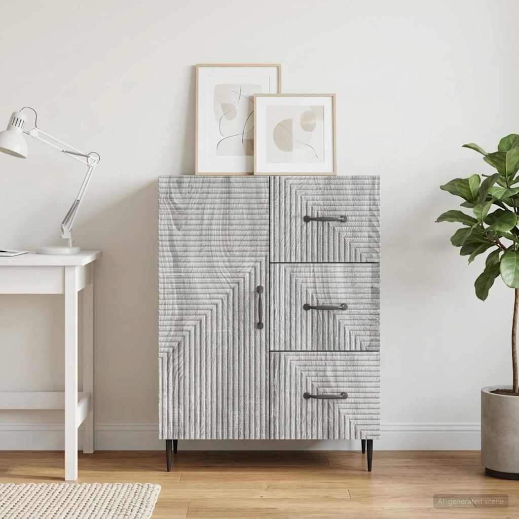 Sideboard Grå sonoma-eg 66 x 34,5 x 89,5 cm Konstrueret træ