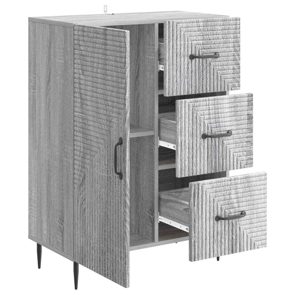 Sideboard Grå sonoma-eg 66 x 34,5 x 89,5 cm Konstrueret træ