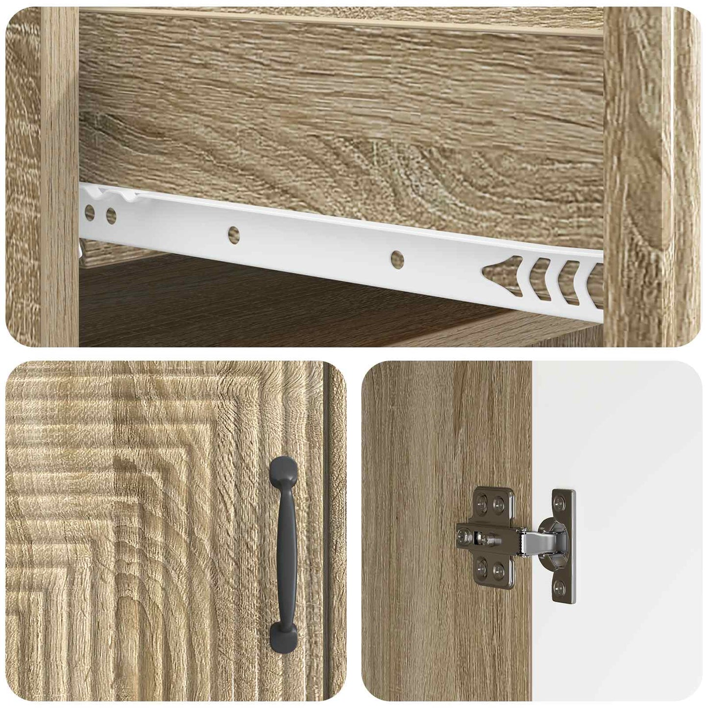 Sideboard Sonoma-eg 66 x 34,5 x 89,5 cm Konstrueret træ