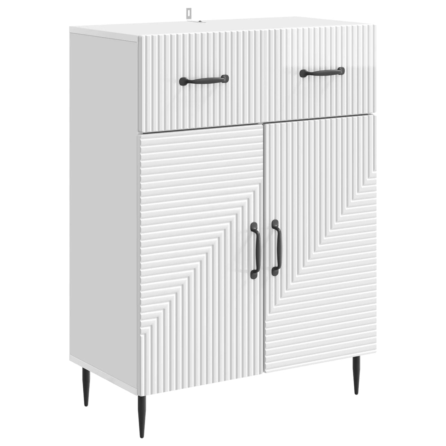 Sideboard Hvid højglans 66 x 34,5 x 89,5 cm Konstrueret træ