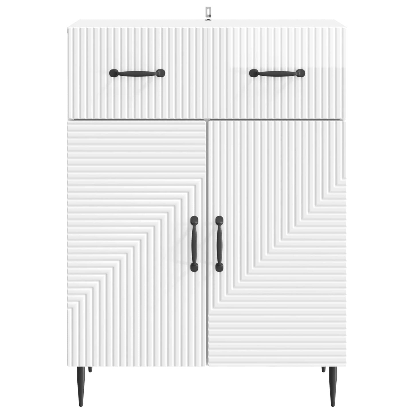Sideboard Hvid højglans 66 x 34,5 x 89,5 cm Konstrueret træ
