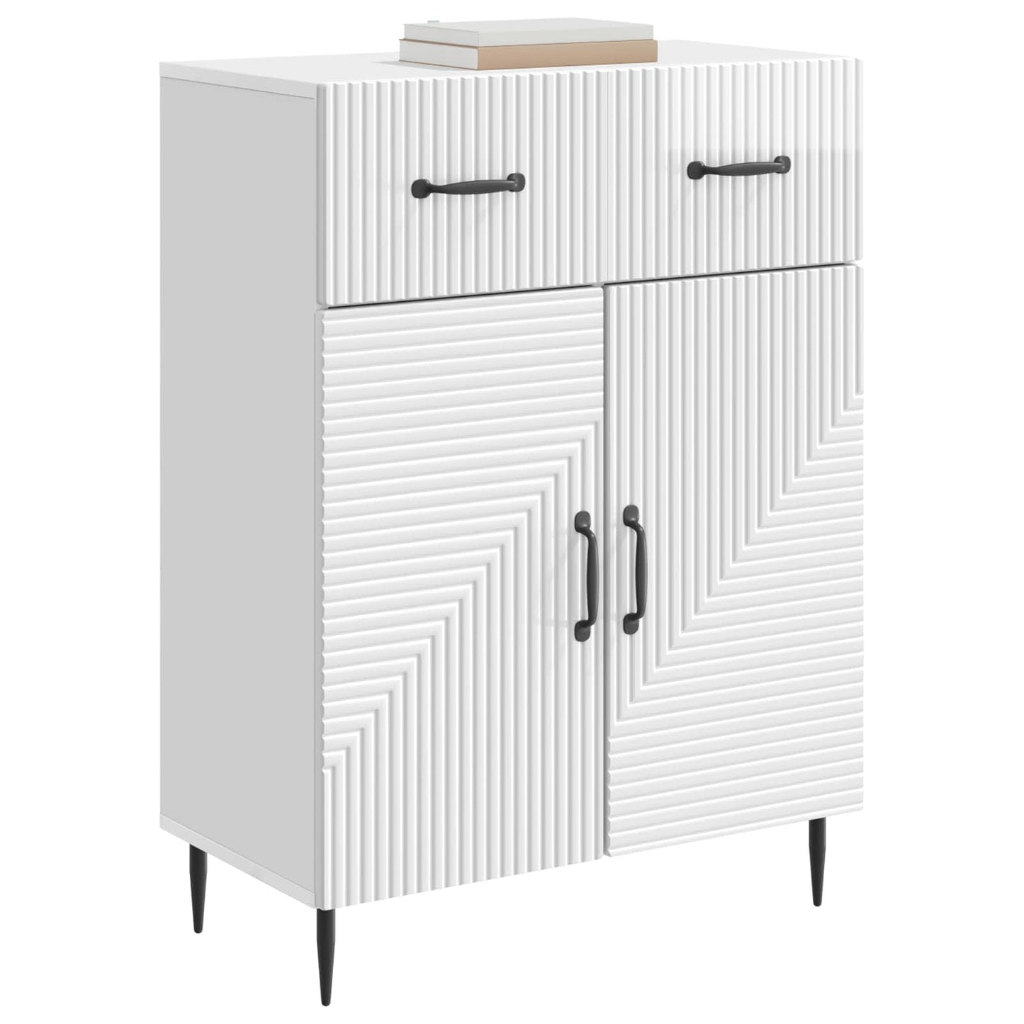 Sideboard Hvid højglans 66 x 34,5 x 89,5 cm Konstrueret træ