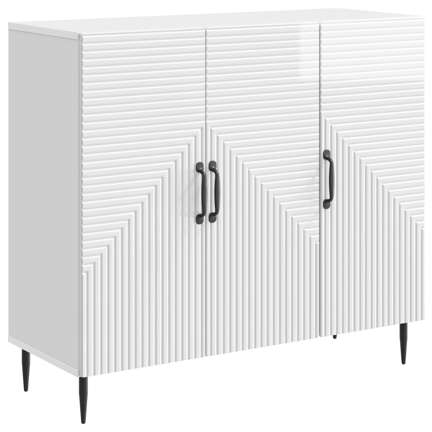 Sideboard Hvid højglans 89 x 34,5 x 80 cm Konstrueret træ