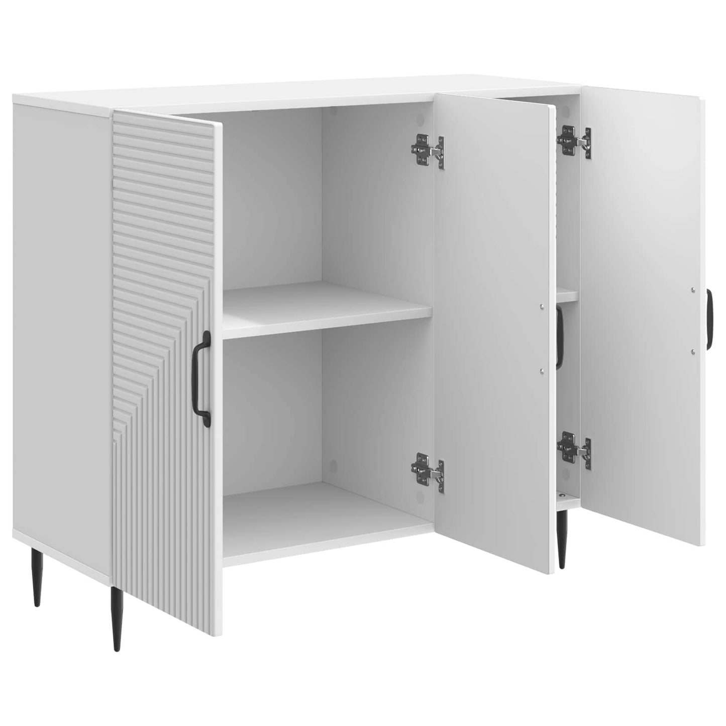 Sideboard Hvid højglans 89 x 34,5 x 80 cm Konstrueret træ