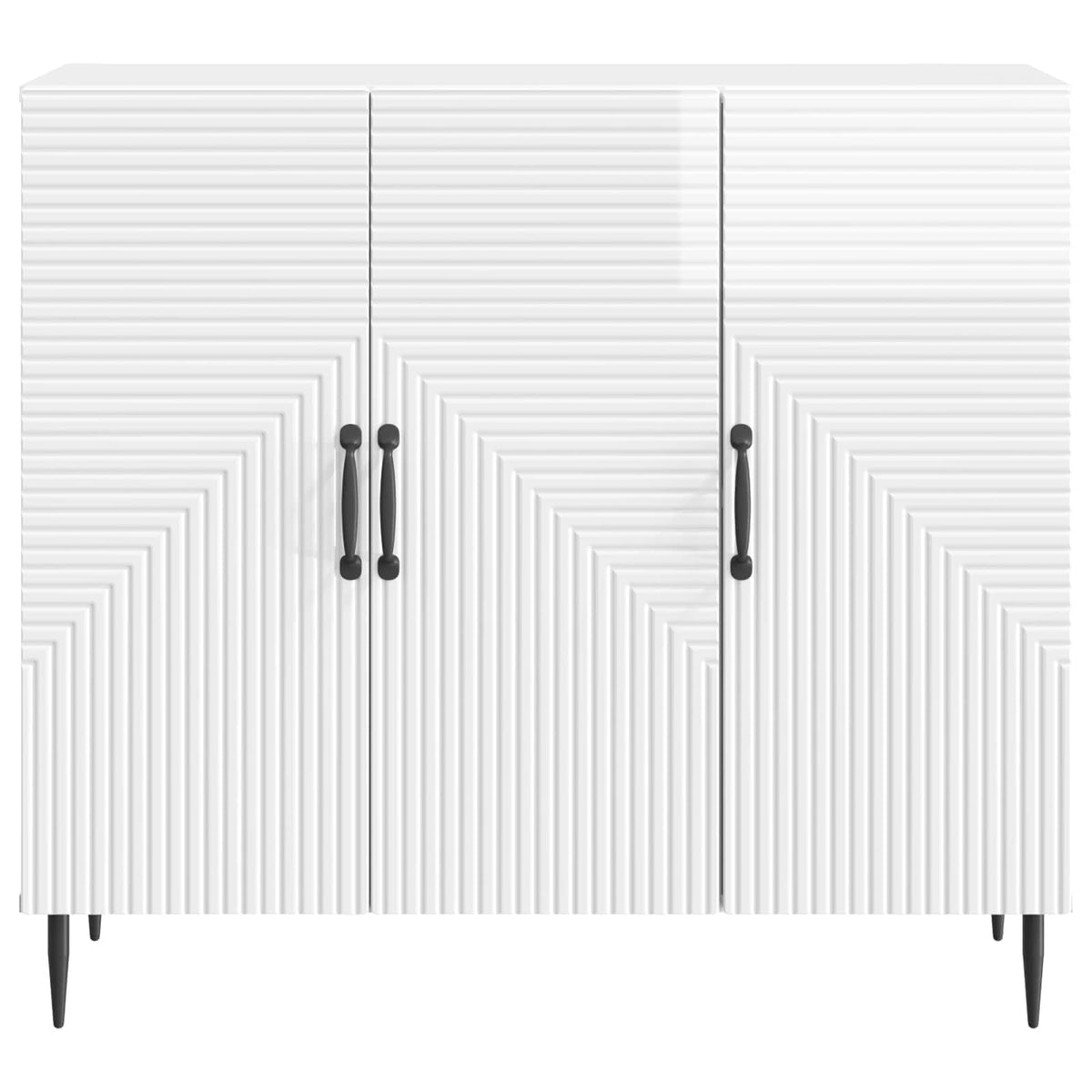 Sideboard Hvid højglans 89 x 34,5 x 80 cm Konstrueret træ