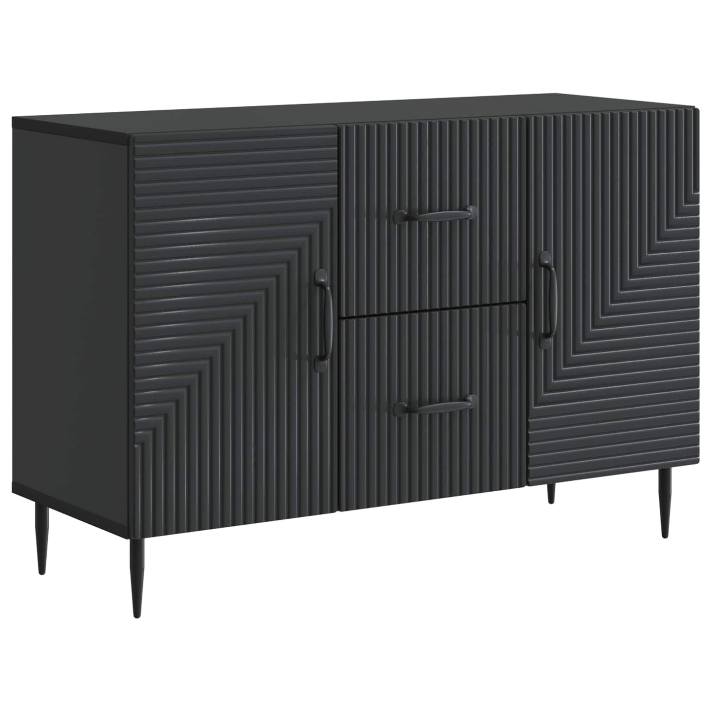 Sideboard med skuffe Sort 89 x 34,5 x 60 cm Konstrueret træ