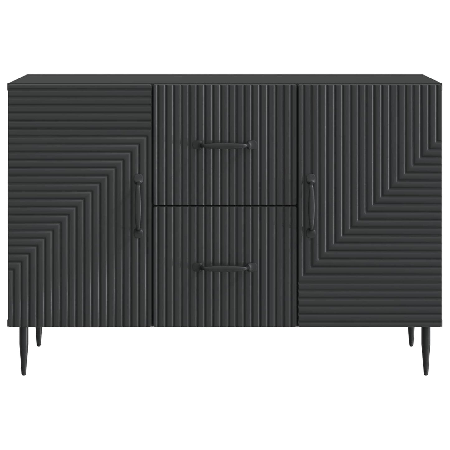 Sideboard med skuffe Sort 89 x 34,5 x 60 cm Konstrueret træ