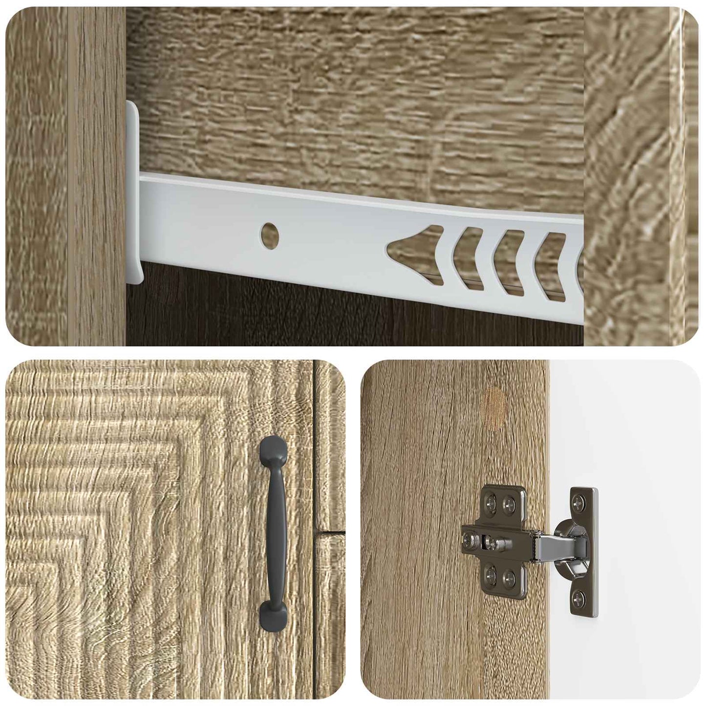 Sideboard Sonoma-eg 89 x 34,5 x 60 cm Konstrueret træ