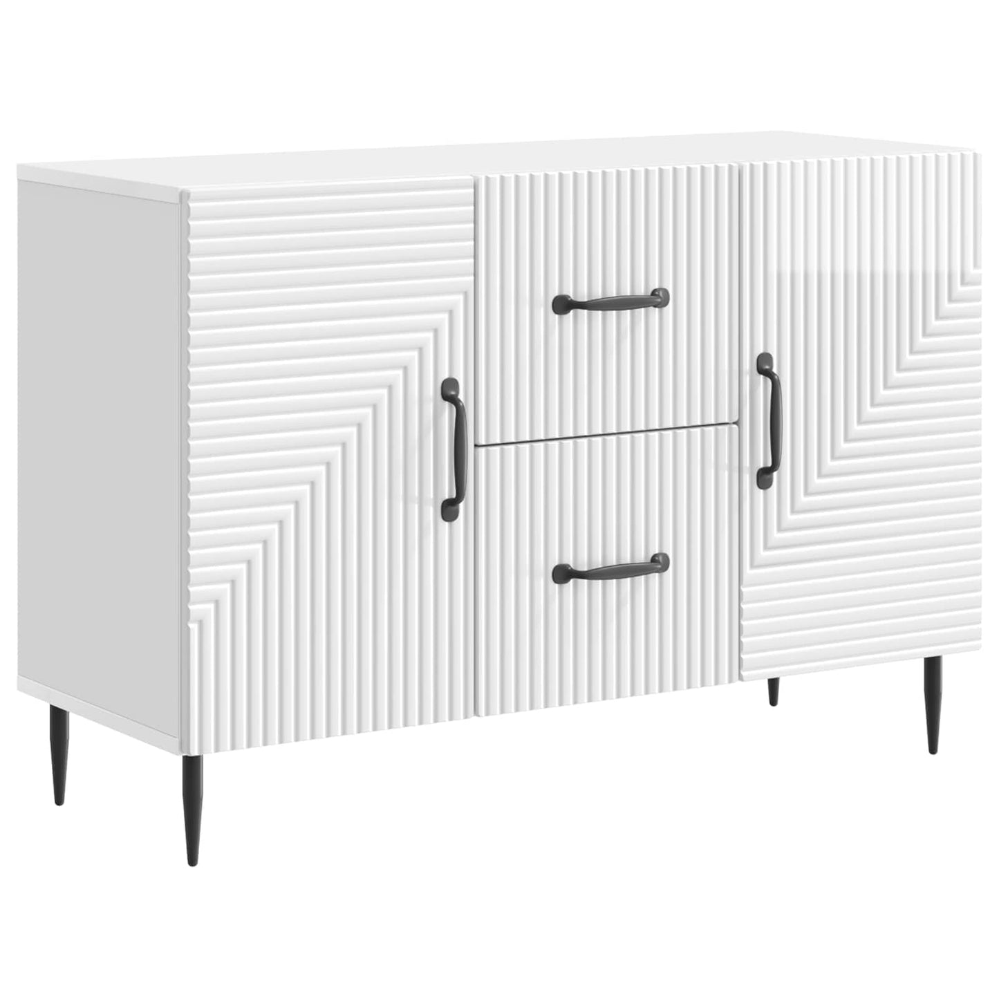 Sideboard Hvid højglans 89 x 34,5 x 60 cm Konstrueret træ