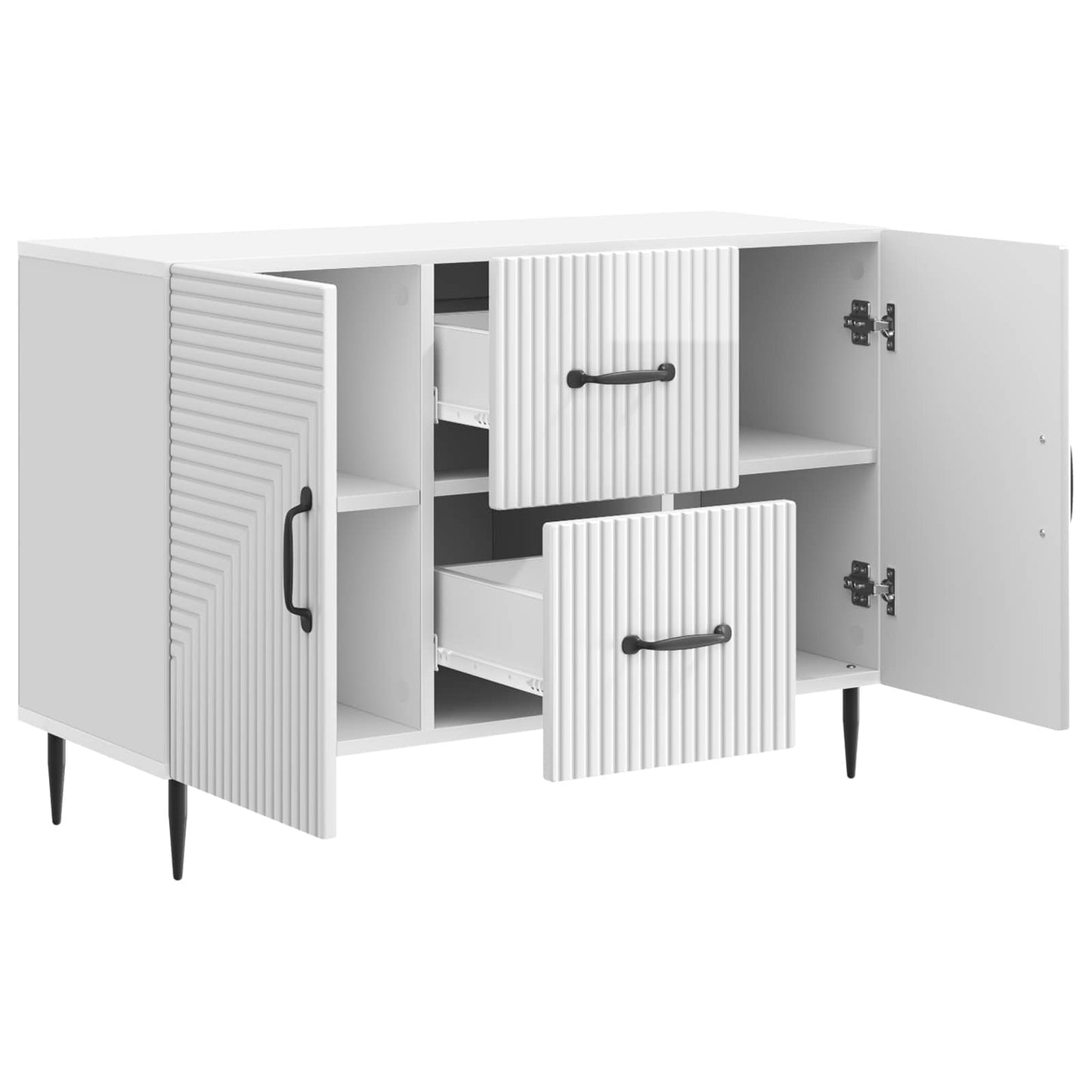 Sideboard Hvid højglans 89 x 34,5 x 60 cm Konstrueret træ