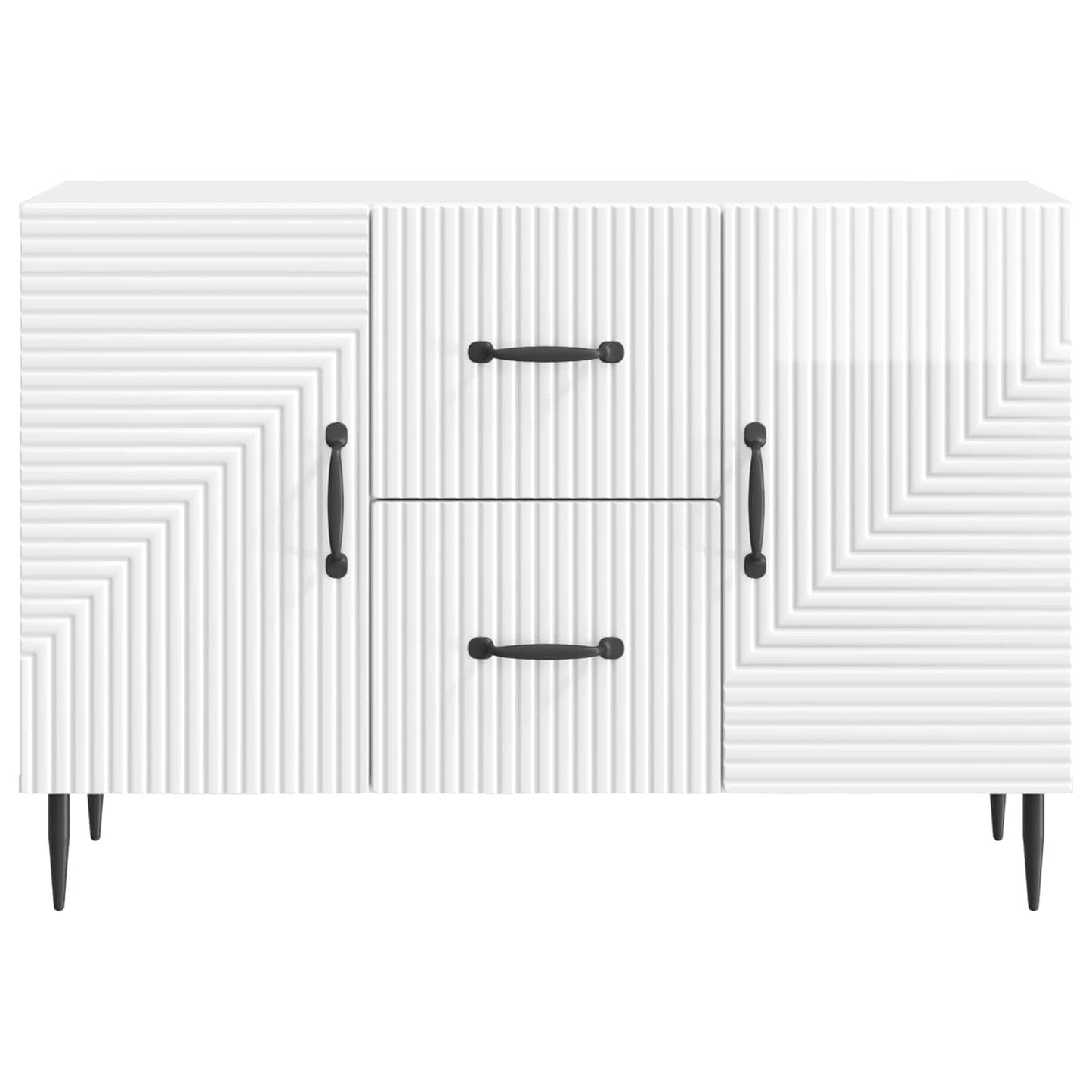 Sideboard Hvid højglans 89 x 34,5 x 60 cm Konstrueret træ
