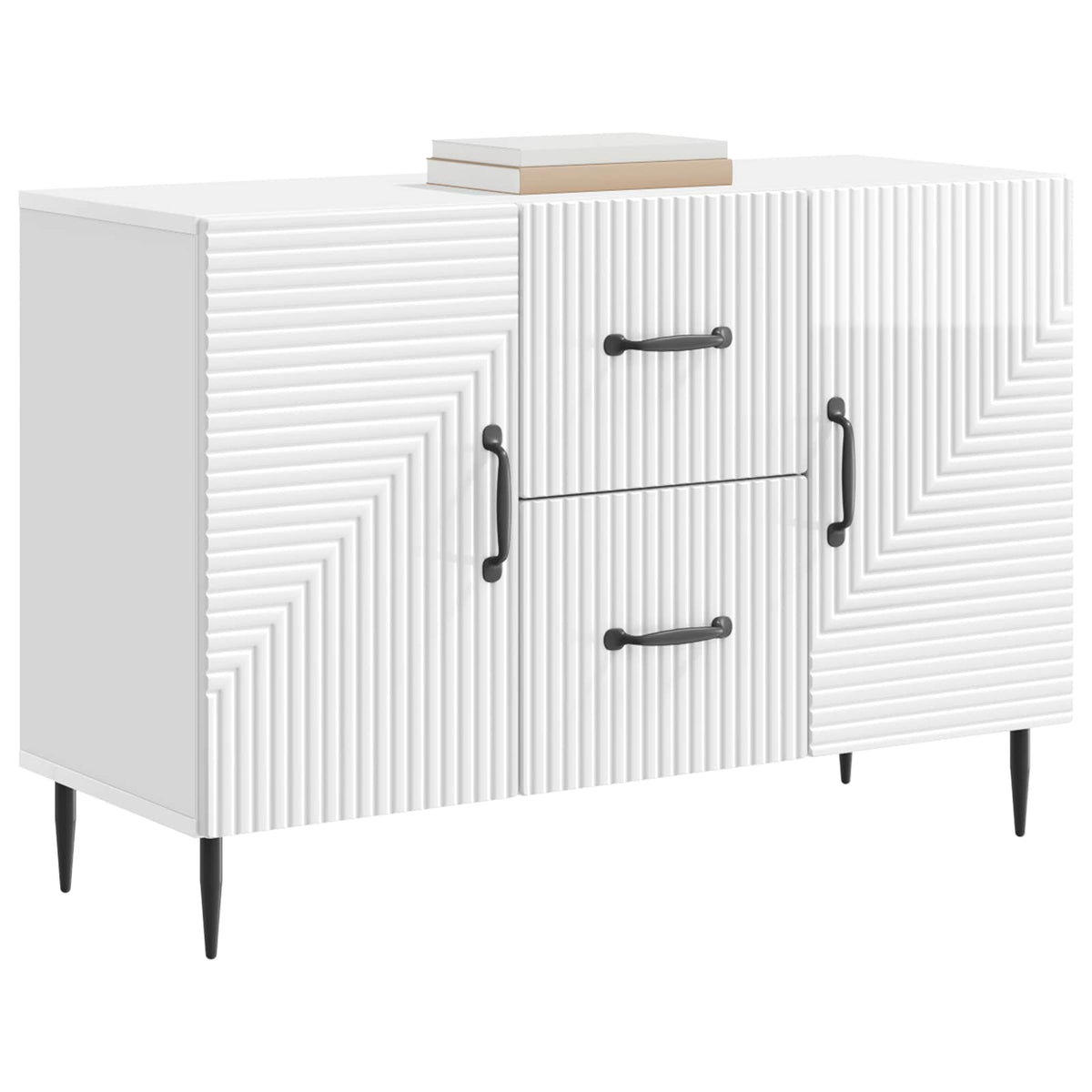 Sideboard Hvid højglans 89 x 34,5 x 60 cm Konstrueret træ