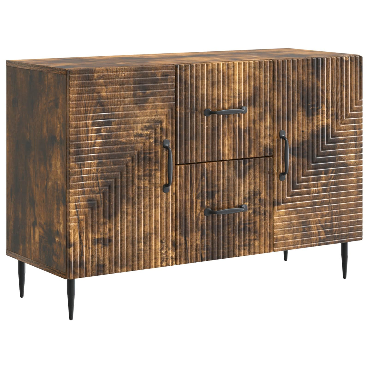 Sideboard med skuffe Røget eg 89 x 34,5 x 60 cm Konstrueret træ