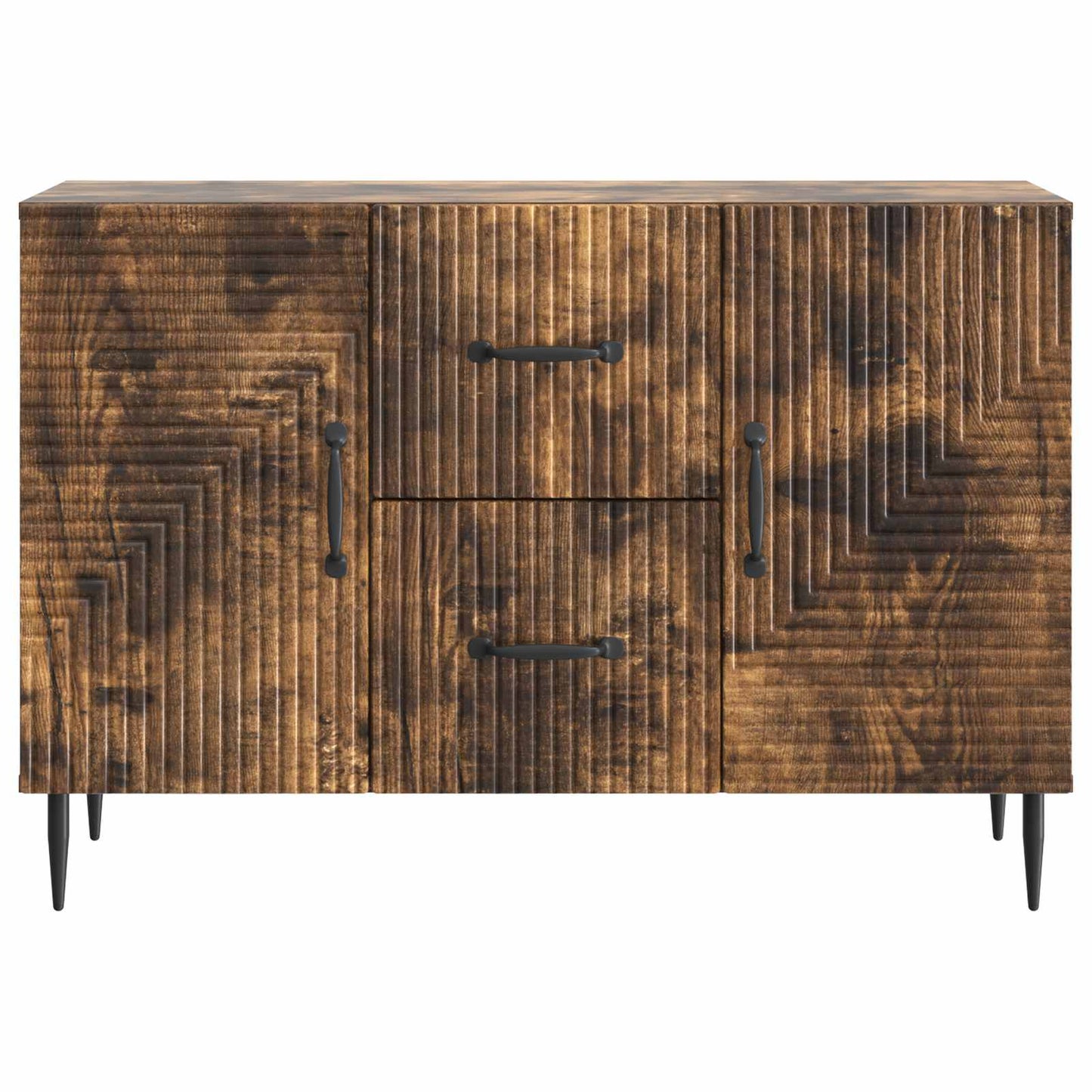 Sideboard med skuffe Røget eg 89 x 34,5 x 60 cm Konstrueret træ