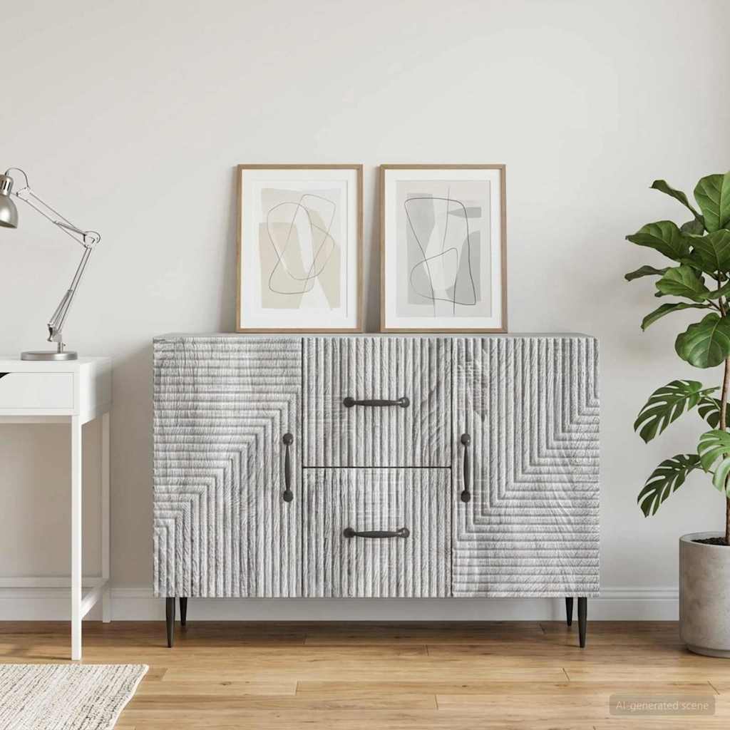 Sideboard Grå sonoma-eg 89 x 34,5 x 60 cm Konstrueret træ