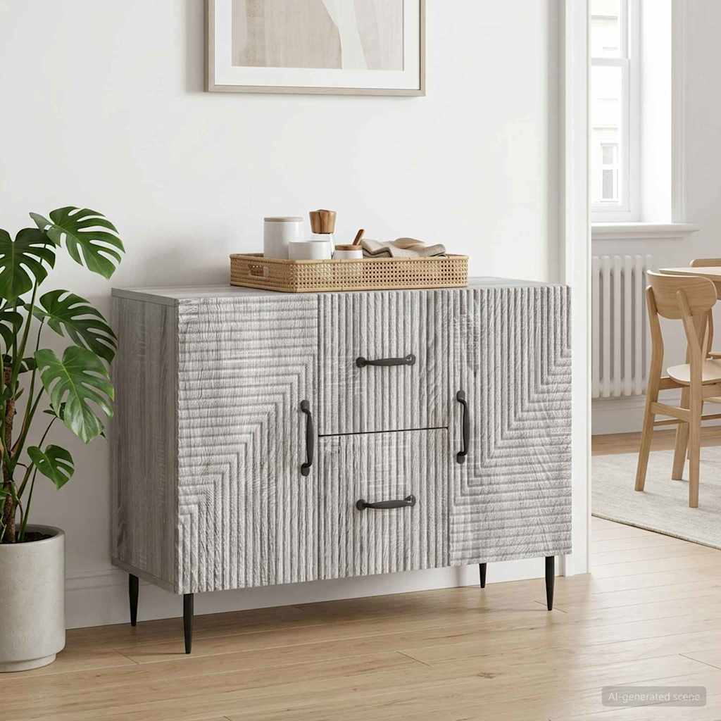 Sideboard Grå sonoma-eg 89 x 34,5 x 60 cm Konstrueret træ