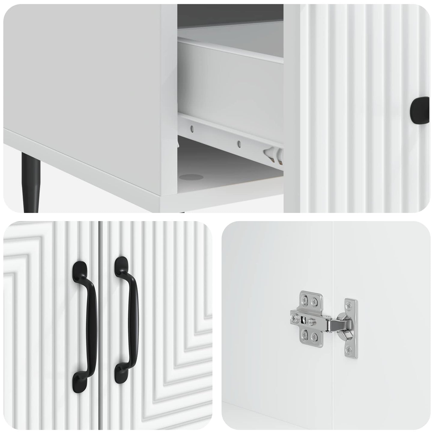 Sideboard Hvid 66 x 34,5 x 95 cm Konstrueret træ