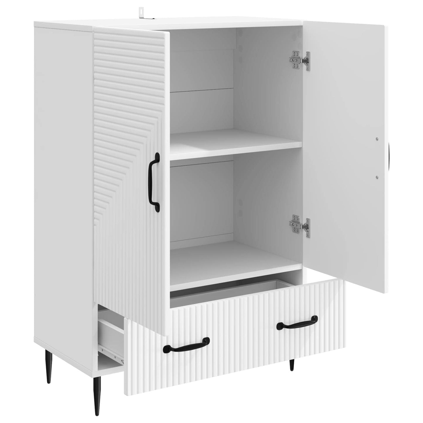 Sideboard Hvid 66 x 34,5 x 95 cm Konstrueret træ