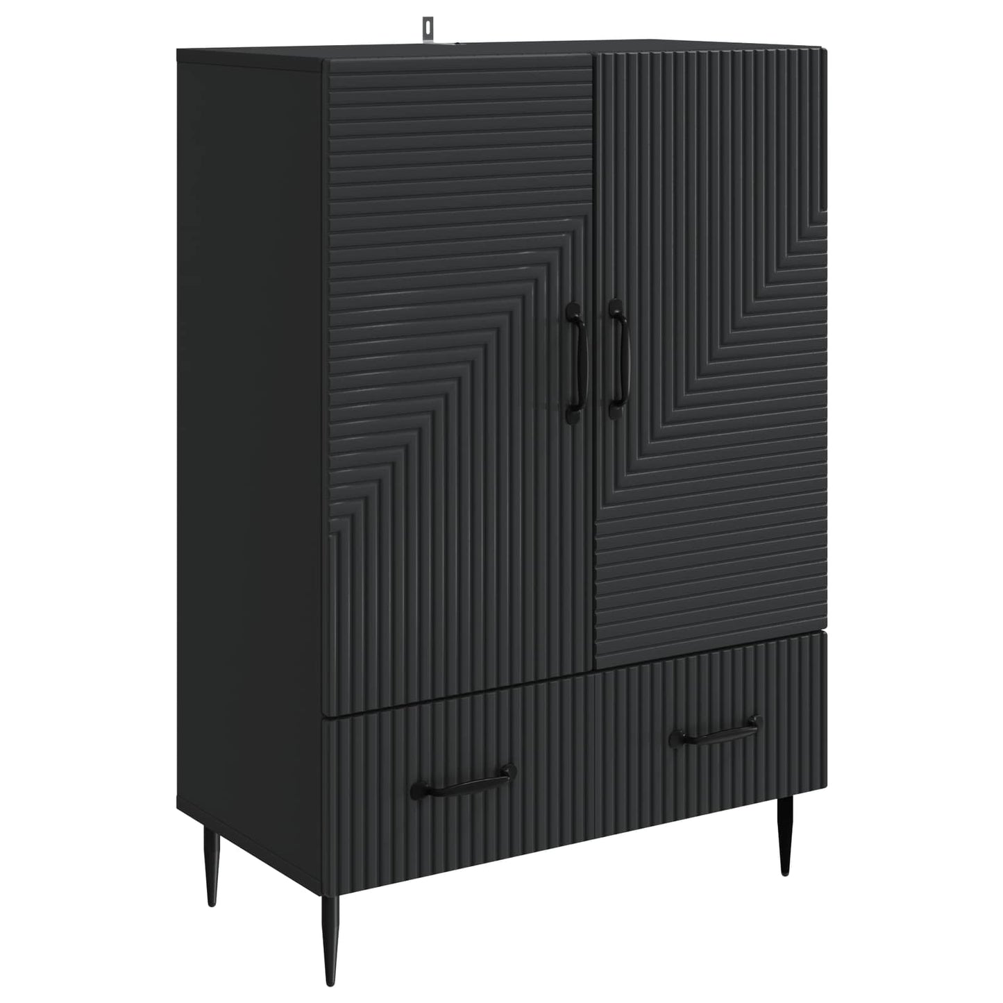Sideboard med skuffe Sort 66 x 34,5 x 95 cm Konstrueret træ